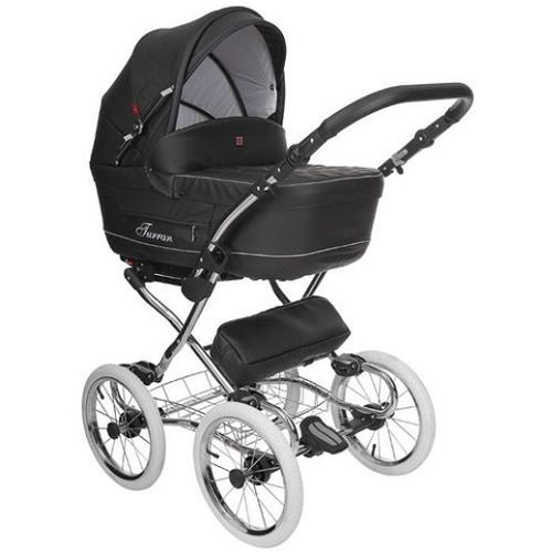 Tutek Kolica Za Bebe 2U1 Turran Silver Prestige Eco 2 Black slika 1