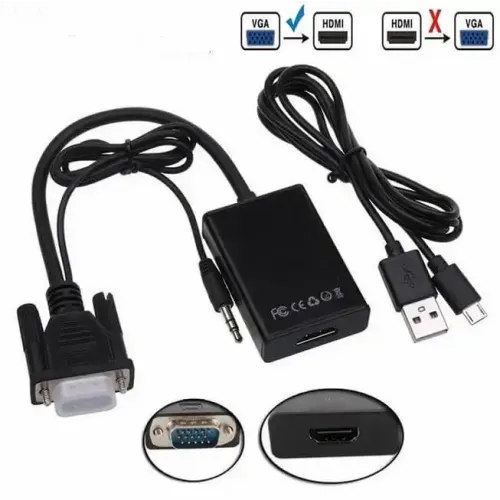 Adapter konverter VGA na HDMI + AUX 3.5mm Kettz slika 3