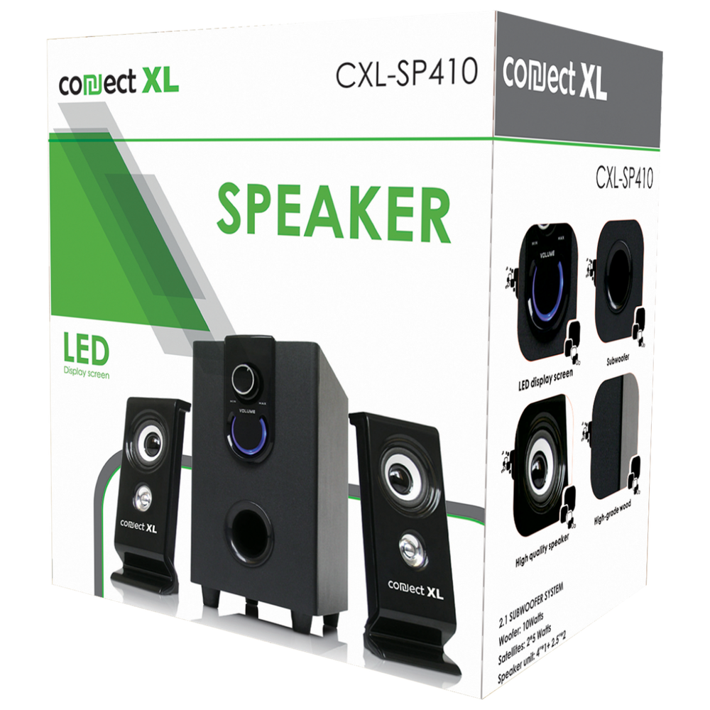 Connect XL Zvučnik, set,  2.1, AC 220V, crna boja - CXL-SP410 slika 2