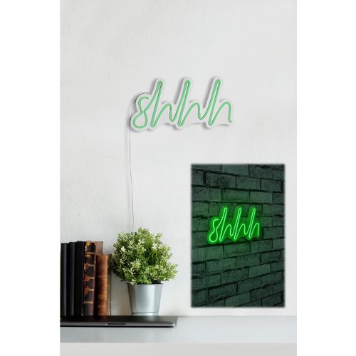 Wallity Ukrasna plastična LED rasvjeta, Shhh - Green slika 3