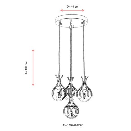 Luster u Crno-Bronzanoj Boji AV-1766-4T-BSY slika 5