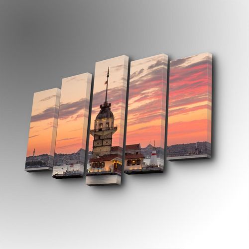 5PUC-087 Multicolor Decorative Canvas Painting (5 Pieces) slika 1