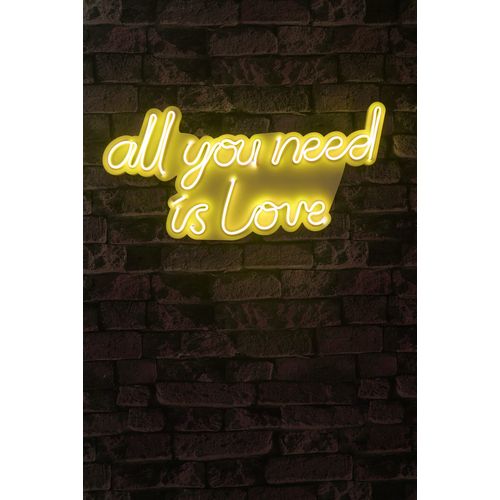 Wallity Ukrasna plastična LED rasvjeta, All You Need is Love - Yellow slika 2