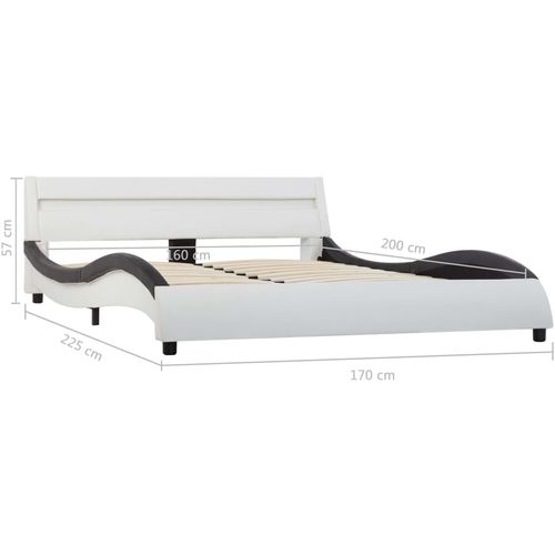 Okvir za krevet od umjetne kože LED bijelo-crni 160 x 200 cm slika 32