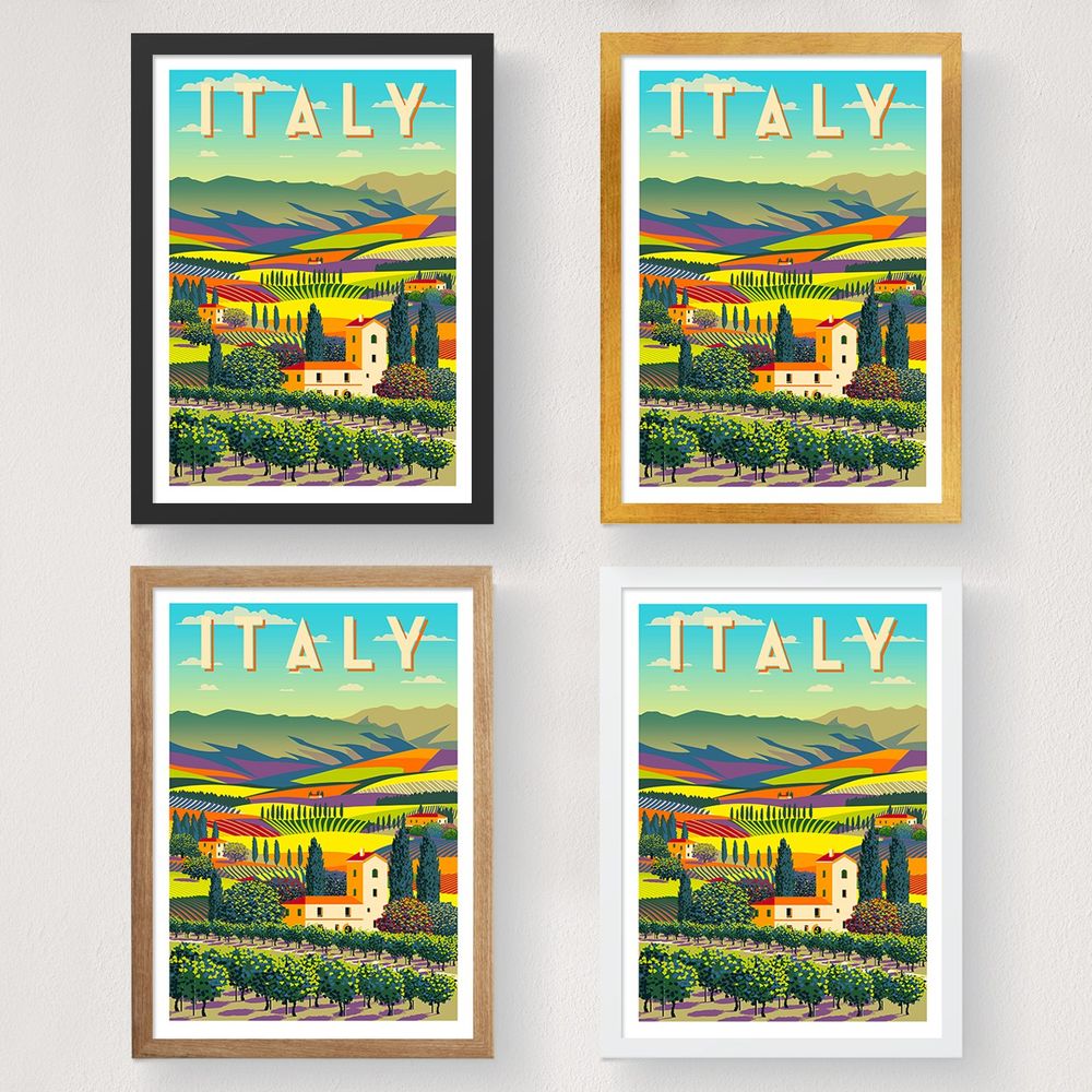 Poster Italije - Šareni Dizajn iz 1963, A4 Format slika 2