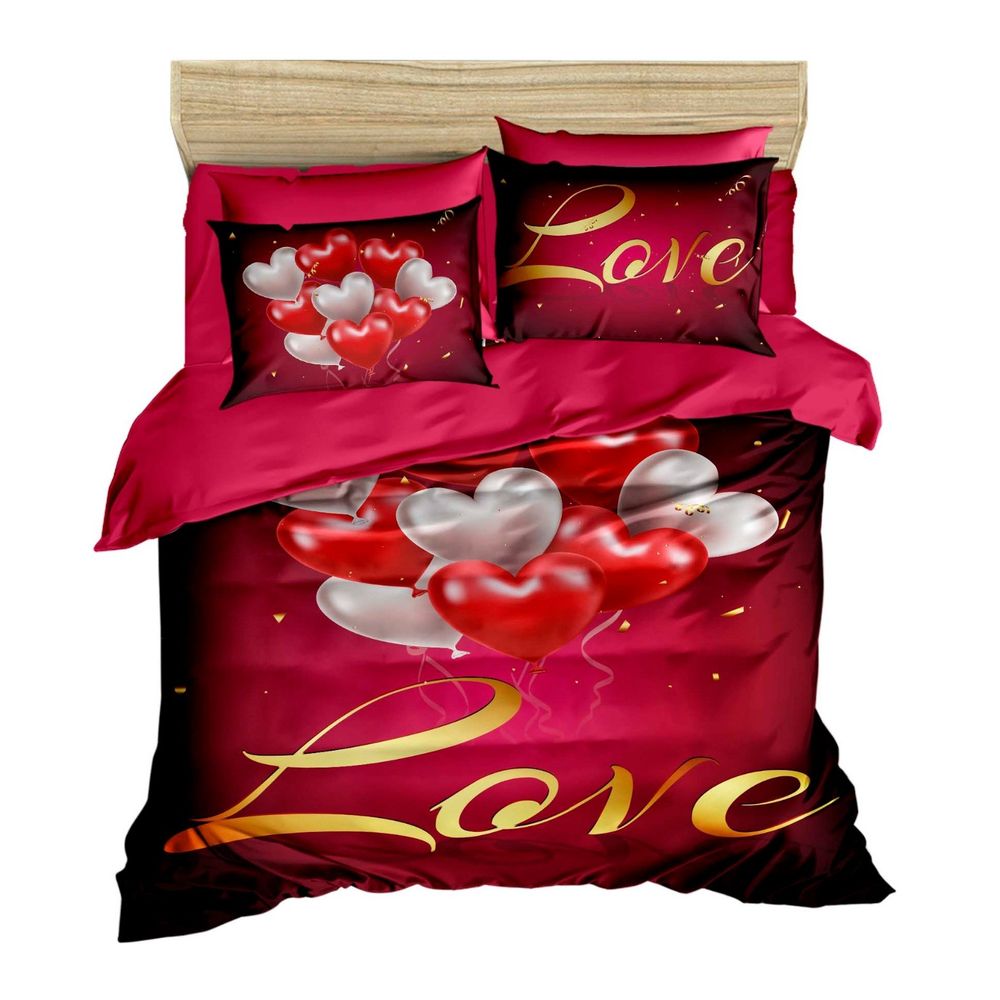 Set posteljine za jednu osobu - 156 Crvena/Roze/Zlatna slika 1