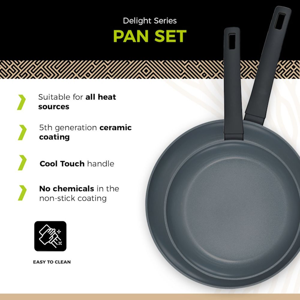 BE Living Set 2 tave Delight Black 24-28 cm slika 2