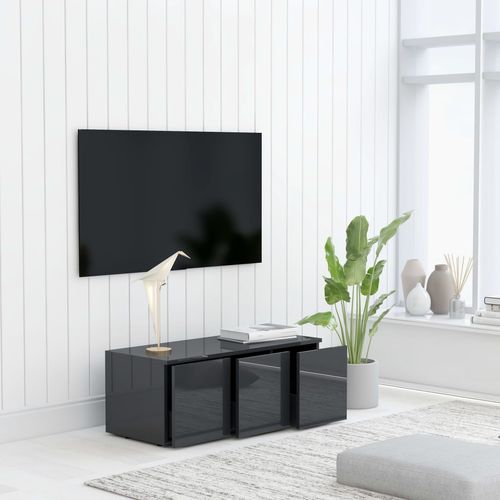 TV ormarić visoki sjaj sivi 80 x 34 x 30 cm od iverice slika 4