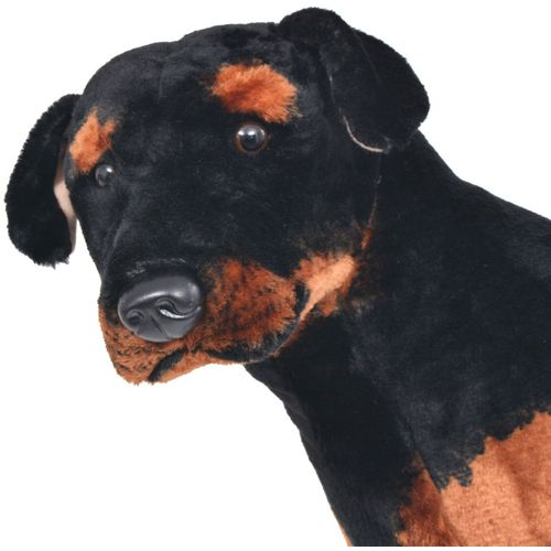 Stojeća igračka plišani pas rotvajler crno-smeđi XXL slika 7