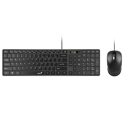 GENIUS SlimStar C126 USB US crna tastatura+ USB crni miš slika 3