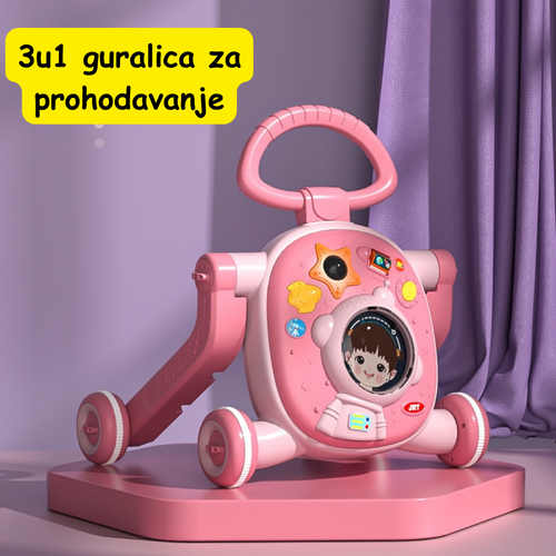 Guralica za prohodavanje 3u1 roze slika 1