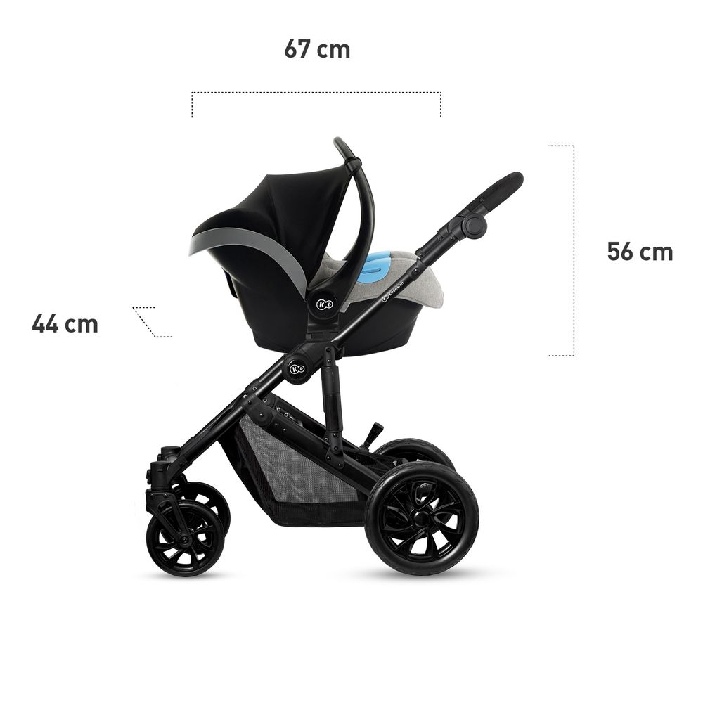 Kinderkraft kolica Prime Lite 3u1, siva slika 18