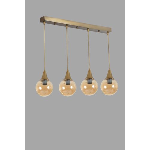 Afra 4 Lü Sıralı Eskitme Bal Camlı Sarkıt Amber
Gold Chandelier slika 4