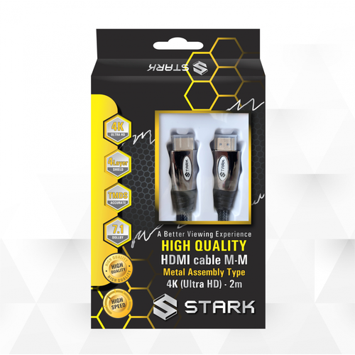 Kabl STARK HDMI M-M pozlacen 4K metalno kuciste 2m slika 1