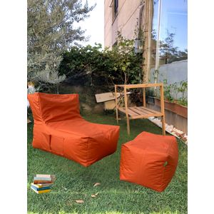 Xxl Sedir - Set Bean Bag Jastučića u Narandžastoj Boji (2 Komada)