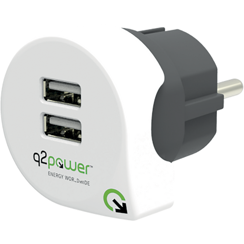 q2power Punjač kućni za smartphone, tablete, 2 x USB, 2.4A - DUAL USB CHARGER EUROPE slika 1