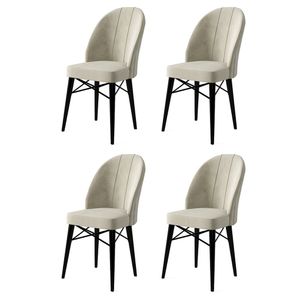 Ritim - Set stolica u krem i crnoj boji (4 komada)