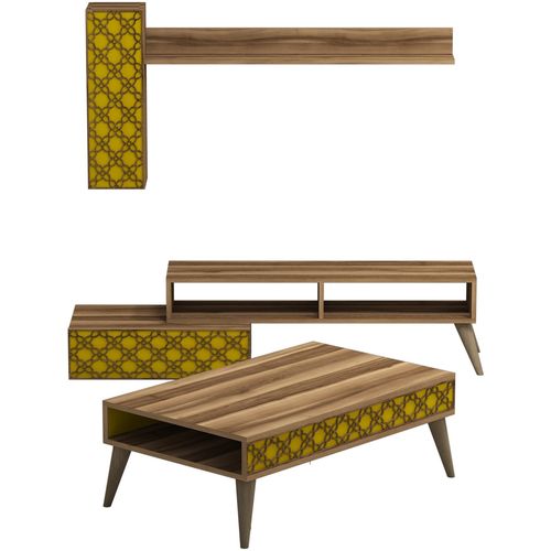 Planet - Walnut, Yellow Walnut
Yellow Living Room Furniture Set slika 2