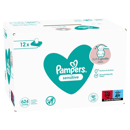 Pampers vlažne maramice Sensitive 12 x 52 komada slika 2