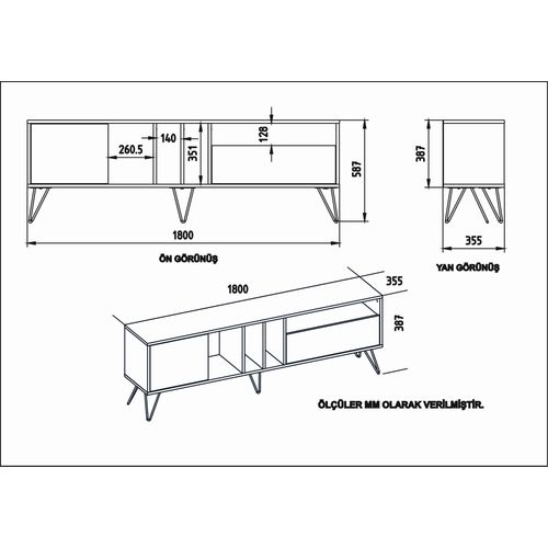 Mistico (180) - White, Gold White
Gold TV Stand slika 7