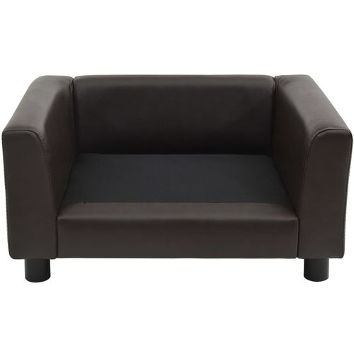 Sofa za pse smeđa 60 x 43 x 30 cm od pliša i umjetne kože slika 16