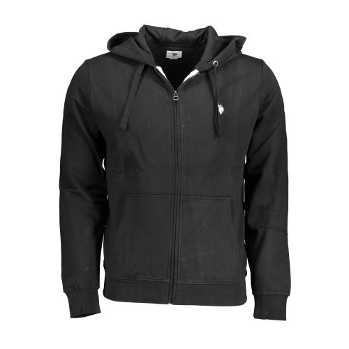 US POLO SWEATSHIRT WITH ZIP BLACK MAN slika 1