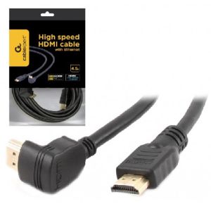 CC-HDMI490-15 Gembird HDMI kabl 4K UHD, Ethernet, konektor pod uglom 90 stepeni 4,5m