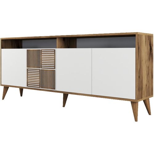 Woody Fashion Komoda MILAN WHITE, Milan - Walnut, White slika 6