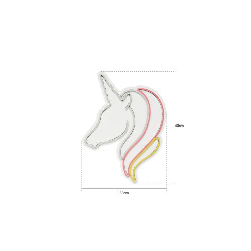 Wallity Ukrasna plastična LED rasvjeta, Unicorn - White, Blue, Yellow slika 7