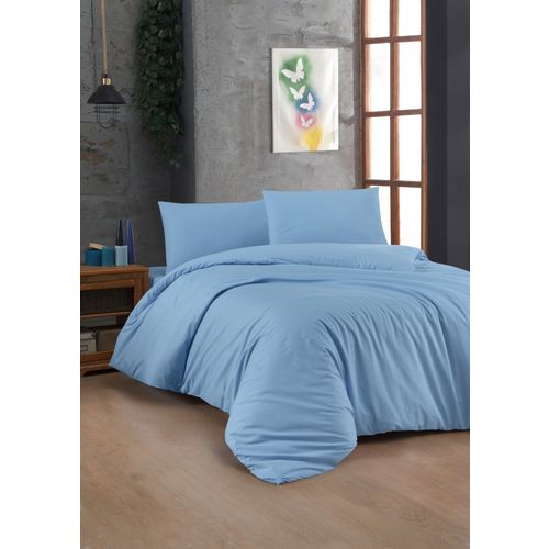 Light Blue Light Blue Ranforce Double Quilt Cover Set slika 1