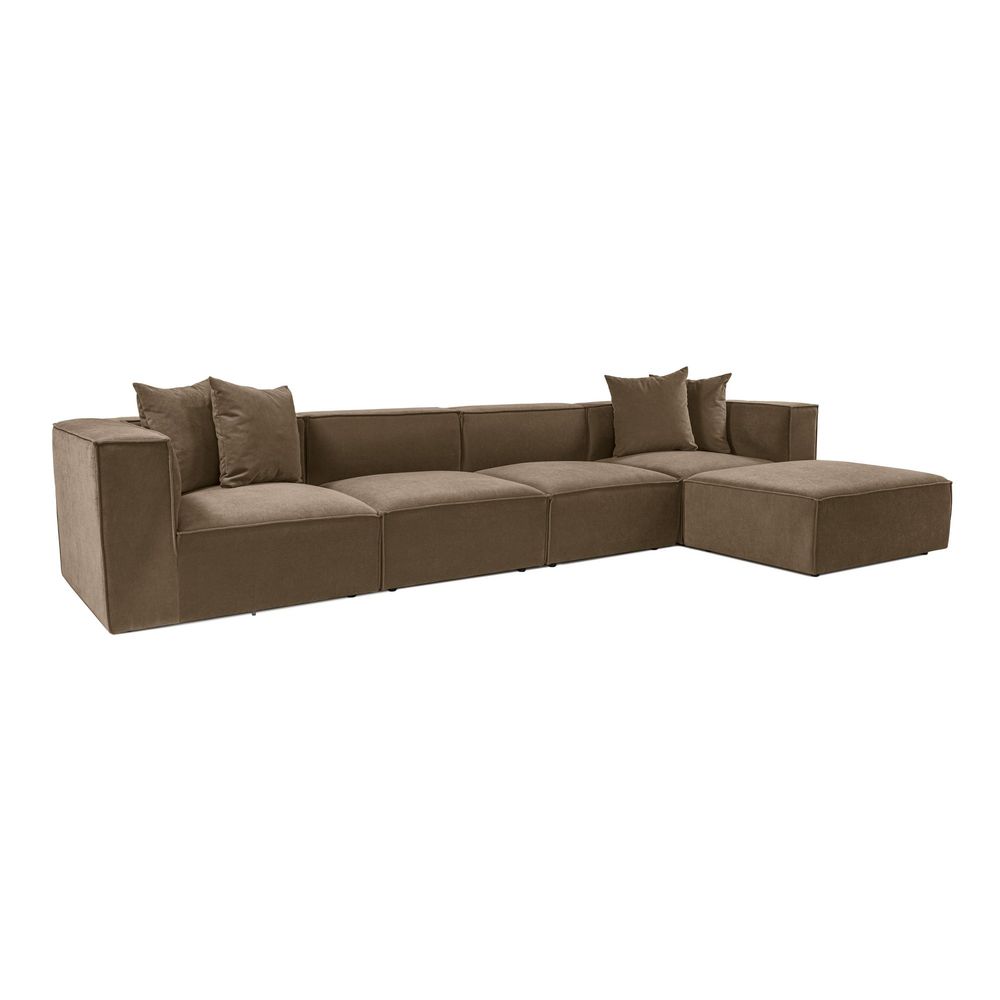 Sora (L1-O1-O1-1R-POUFFE) - Ugao Sofa u Boji Braon slika 4