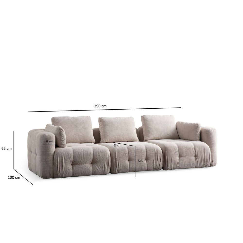 Amaris 3-sjedalna sofa - Bež slika 13