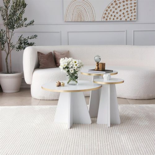 Mushroom 2 - Gold, White Gold
White Coffee Table Set slika 2