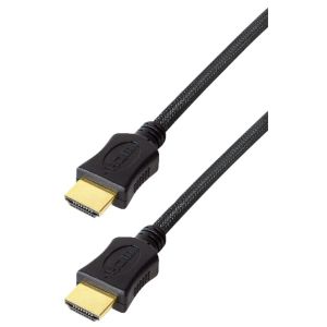 Transmedia High Speed HDMI braided cable with Ethernet 1,5m gold plugs, 4K