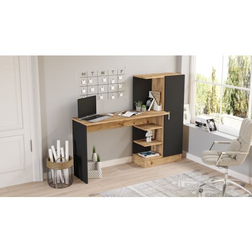 Hanah Home CT2 - AB Atlantic PineBlack Study Desk slika 3