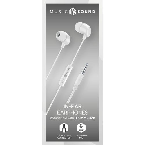 Cellularline Music Sound in-ear slušalice white slika 1