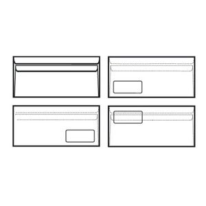 Kuverte 110x230 mm ABT PL. gore strip, bijela