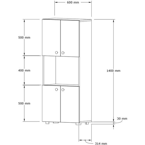 Efe - Walnut Walnut Kitchen Cabinet slika 4