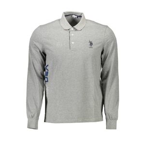 US POLO SHIRT LONG SLEEVE MEN'S GRAY