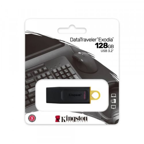 Flash USB 128GB Kingston 3.2 DT Exodia žuto crni slika 2