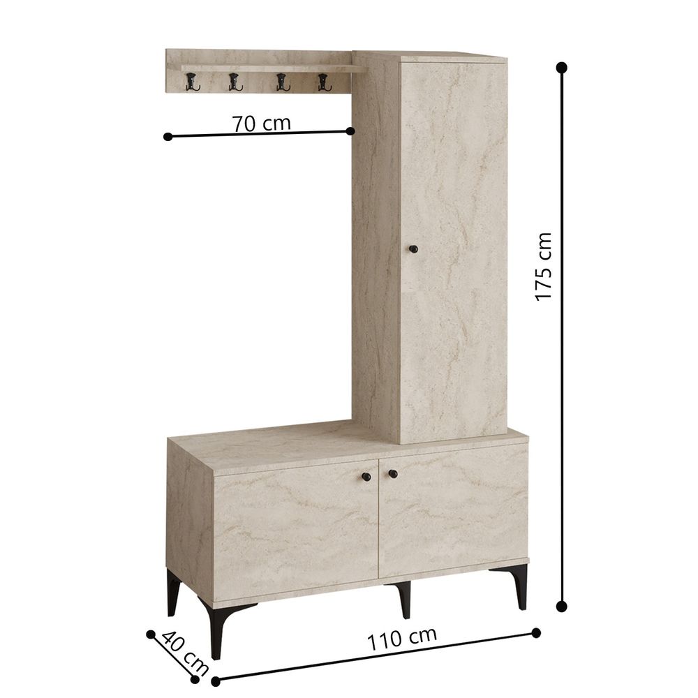 Hall Stand Lex u Boji Travertina slika 5