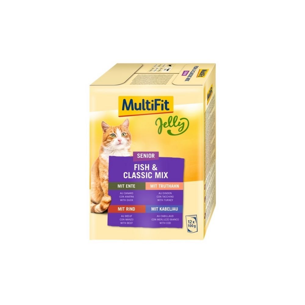 MultiFit Cat Senior riba i classic mix u želeu 12x100 g slika 1