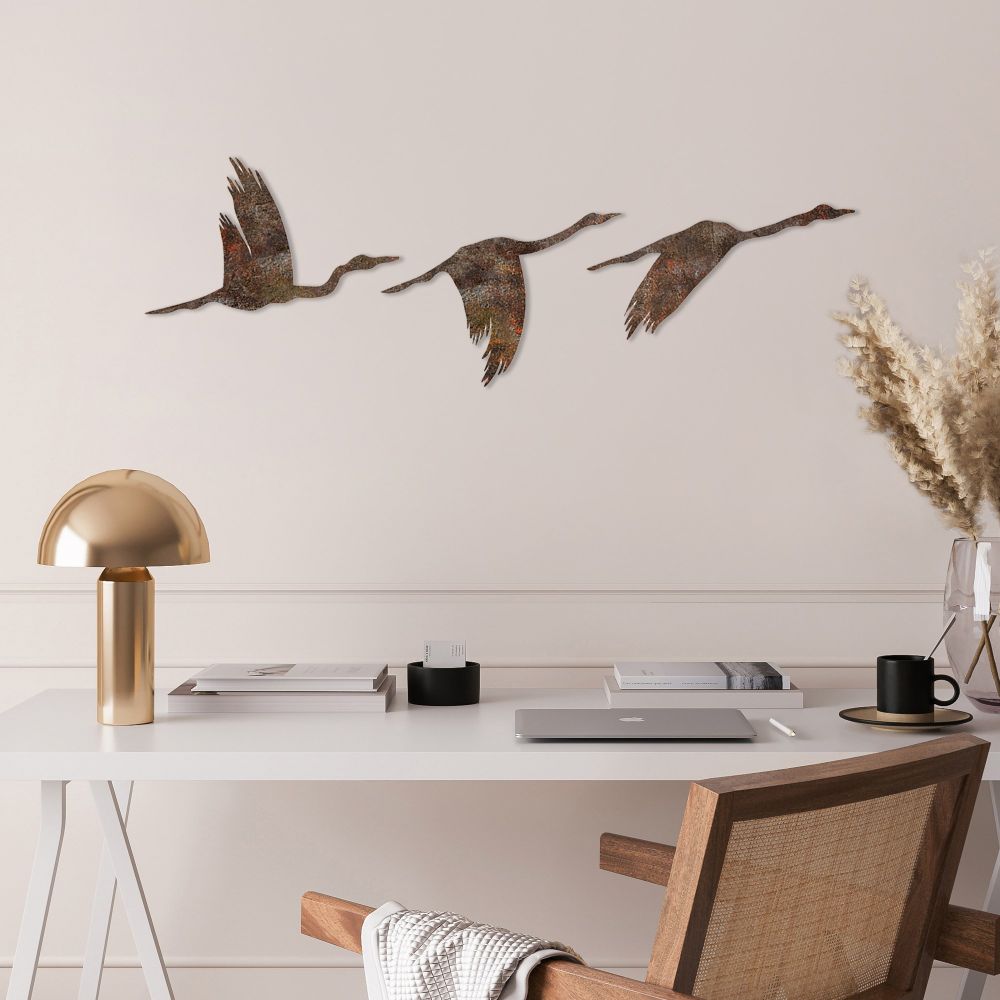 Decorative metal wall accessory Rusty Birds 1 Antiquation, colours: multicolor slika 3