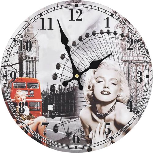 Starinski zidni sat sa slikom Marilyn Monroe 30 cm slika 13