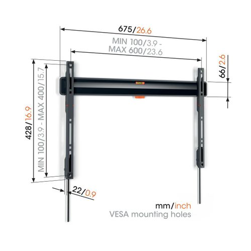 Vogels TVM3603, zidni nosač za ekrane od 40"-100", fiksni, do 75kg slika 2