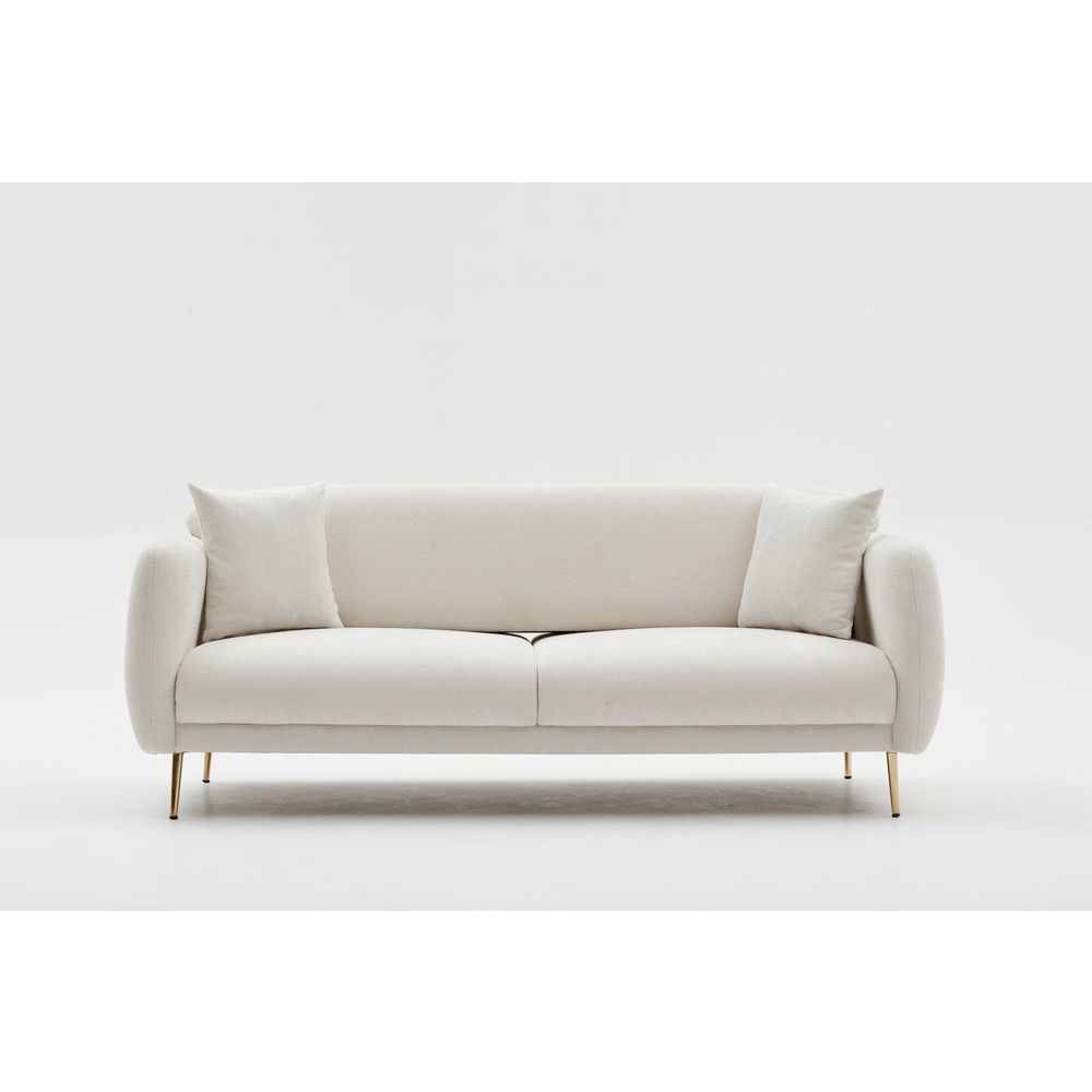 Simena - Krem Zlatni Sofa na Razvlačenje sa 3 Mjesta slika 8