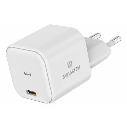 SWISSTEN punjač GaN 1x USB-C 65W POWER DELIVERY, bijeli slika 2