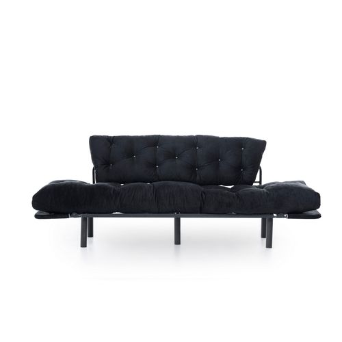 Atelier Del Sofa Trosjed na razvlačenje, Crno, Nitta Triple - Black slika 5