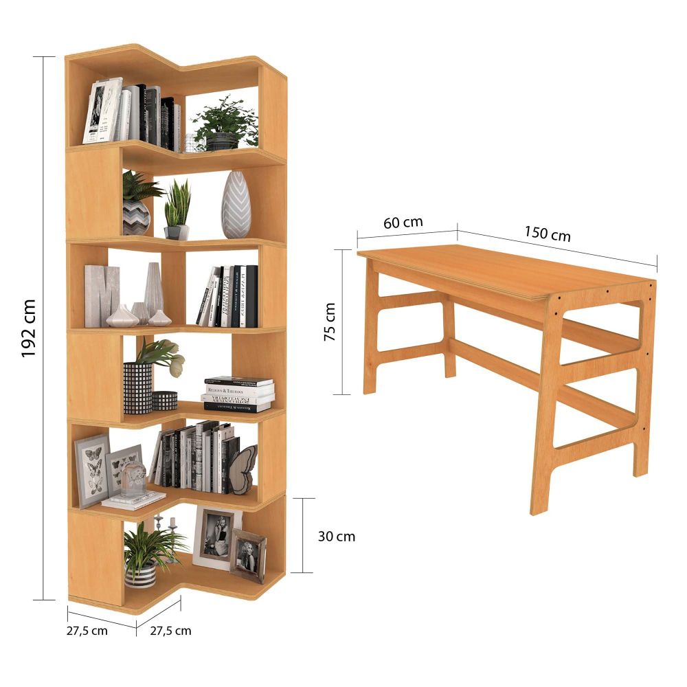 Radni Stol i Polica CPT4802-150, boja teak slika 8