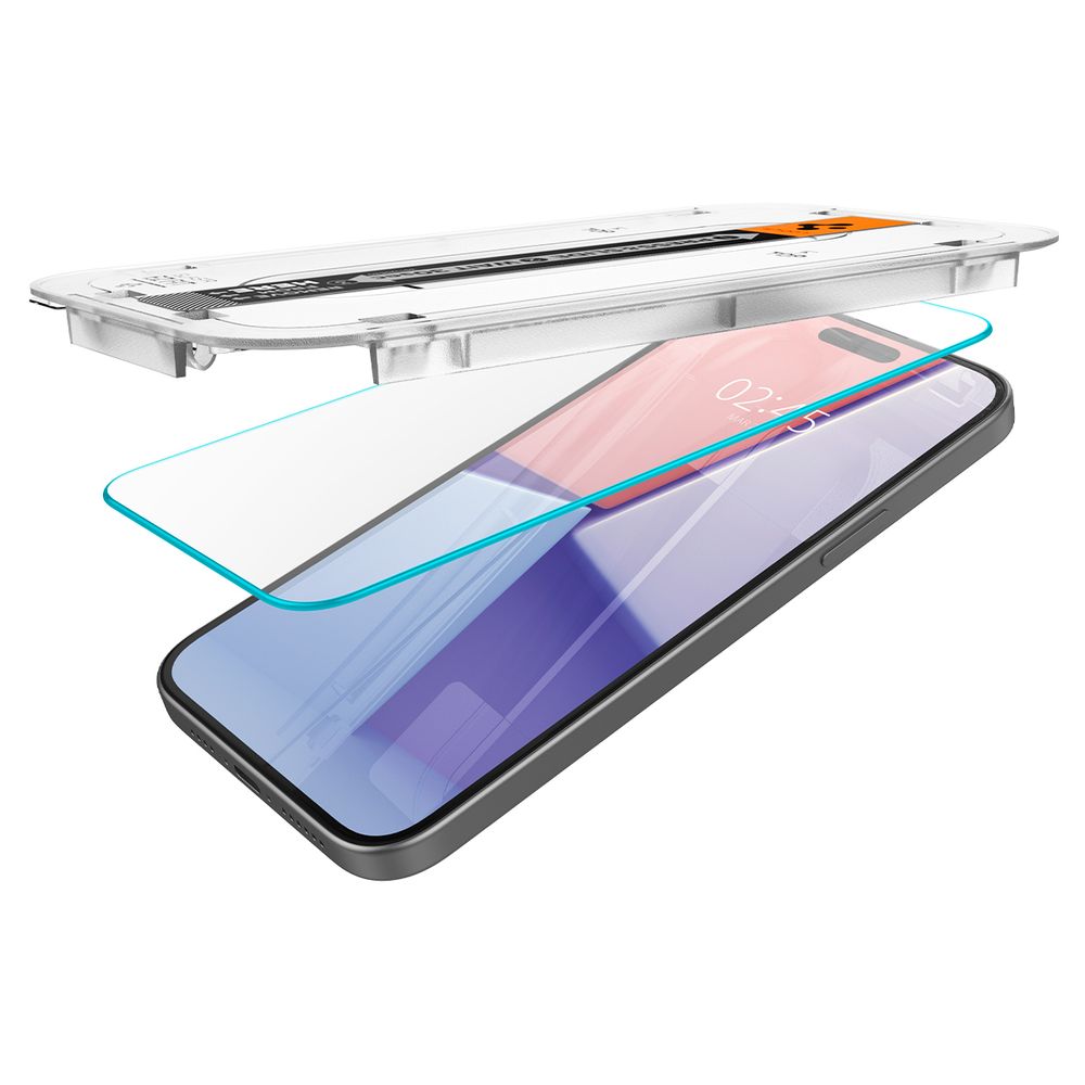 Spigen Glass tR EZ Fit 2 Pack, transparency - iPhone 16/15 slika 5